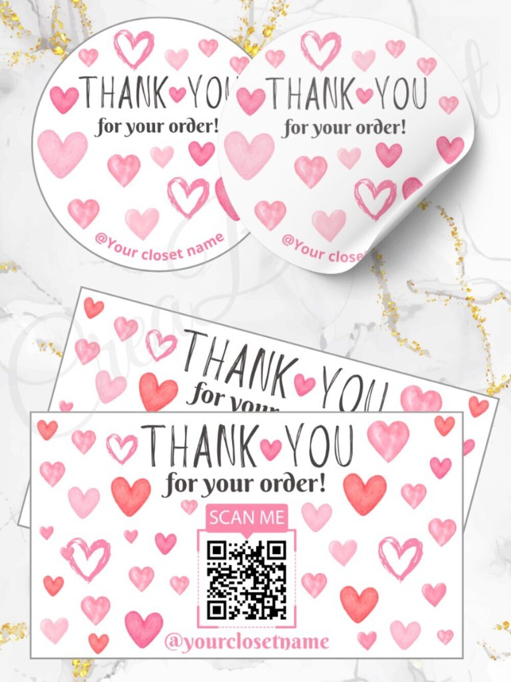 120 Pack QR Personalized Thank You Cards & Stickers